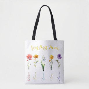 Total födelsemånadsblomma - bag tygkasse