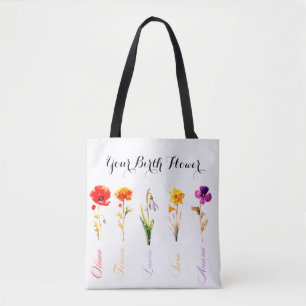 Total födelsemånadsblomma - bag tygkasse