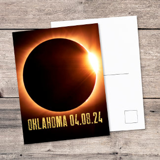 Total förmörkelse Oklahoma 2024 Totality Solförmör Vykort