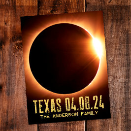 Total förmörkelse Texas 2024 Personlig Vykort