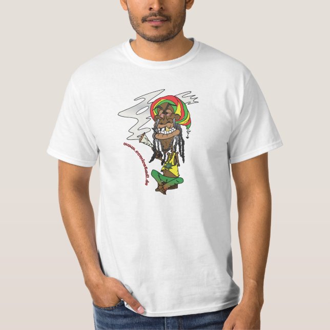 Total gechillter Rastafari mit Joint T Shirt (Framsida)