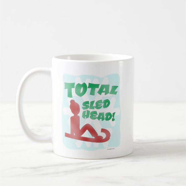 Total Helgdag Logotyp Roligt Times för Sled Head Kaffemugg (Vänster)