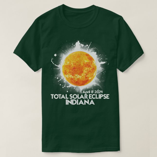Total Indiana 2024 American Total Solar Eclipse T Shirt (Design framsida)