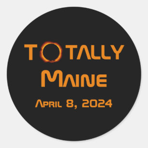 Total Maine 2024 Solar Eclipse Runt Klistermärke