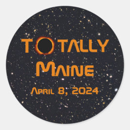 Total Maine 2024 Solar Eclipse Runt Klistermärke