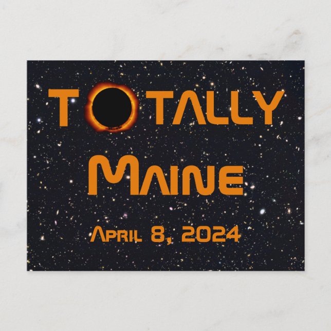 Total Maine 2024 Solar Eclipse Vykort (Framsida)