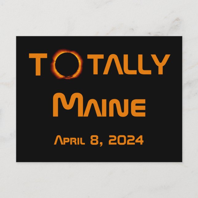 Total Maine 2024 Solar Eclipse Vykort (Framsida)