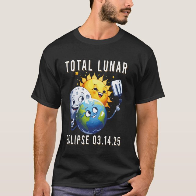 Total månförmörkelse 14 mars 2025 Astronomi Sol Jo T Shirt (Framsida)
