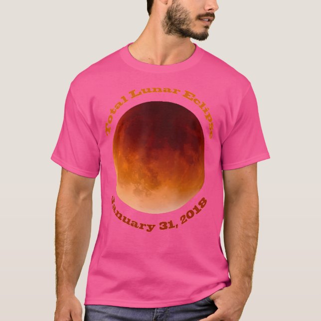 Total månförmörkelse Super Blå Blodmåne T Shirt (Framsida)