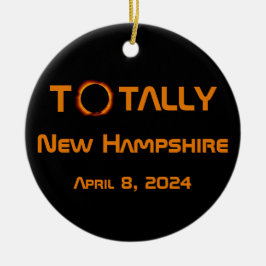 Total New Hampshire 2024 Solar Eclipse Julgransprydnad Keramik