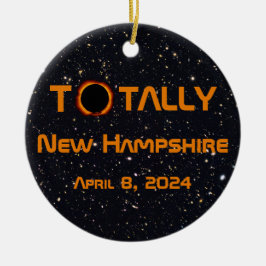 Total New Hampshire 2024 Solar Eclipse Julgransprydnad Keramik