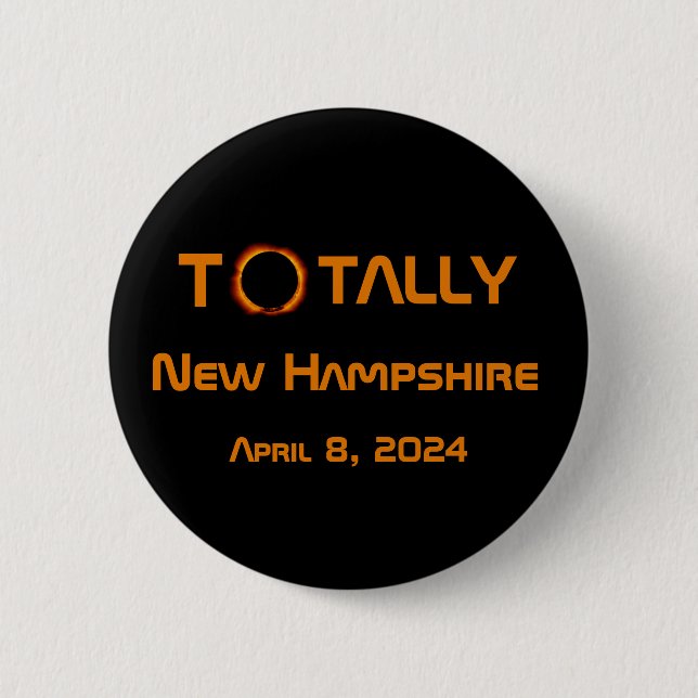 Total New Hampshire 2024 Solar Eclipse Knapp (Framsida)