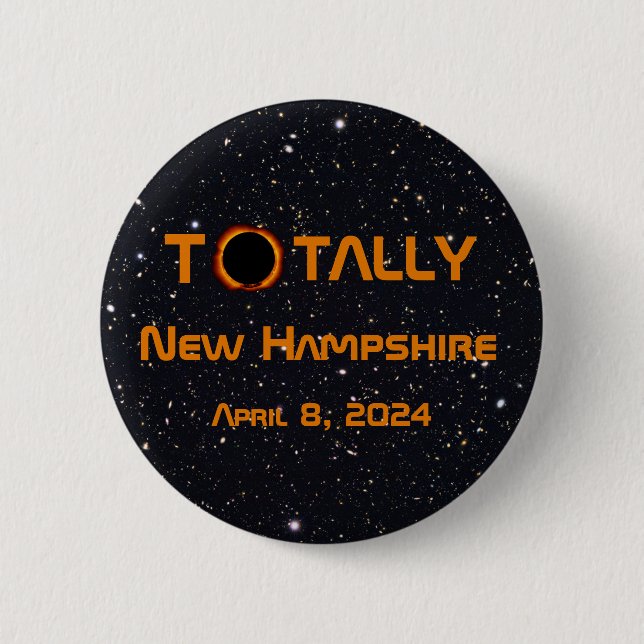 Total New Hampshire 2024 Solar Eclipse Knapp (Framsida)