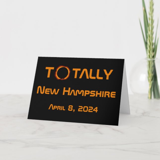 Total New Hampshire 2024 Solar Eclipse Kort (Framsida)