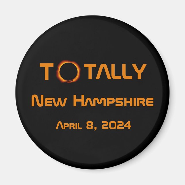 Total New Hampshire 2024 Solar Eclipse Magnet (Framsidan)