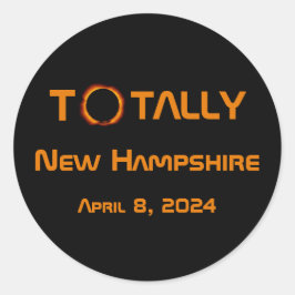 Total New Hampshire 2024 Solar Eclipse Runt Klistermärke