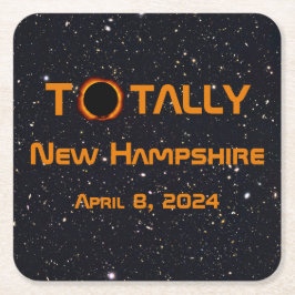 Total New Hampshire 2024 Solar Eclipse Underlägg Papper Kvadrat