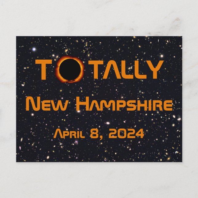 Total New Hampshire 2024 Solar Eclipse Vykort (Framsida)