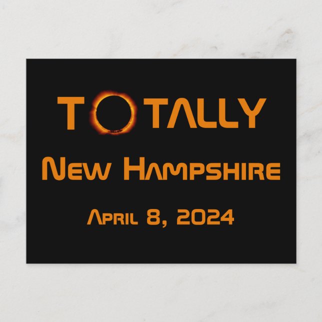 Total New Hampshire 2024 Solar Eclipse Vykort (Framsida)