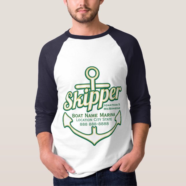 Total Personlig Skipper Anchor Nautical Tee Shirt (Framsida)