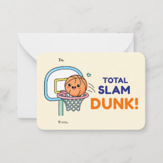 Total Slam Dunk Valentine Flat Note Card Anteckningskort
