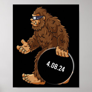 Total Solar Eclipse 04.08.2024 Bigfoot Roligt Boys Poster