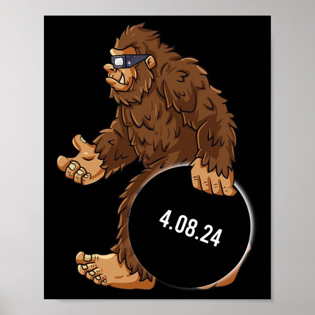 Total Solar Eclipse 04.08.2024 Bigfoot Roligt Boys Poster (Framsidan)