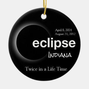 Total Solar Eclipse 2017 2024 - Indiana Julgransprydnad Keramik