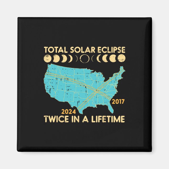 Total Solar Eclipse 2017 2024 Manar W Magnet (Framsidan)