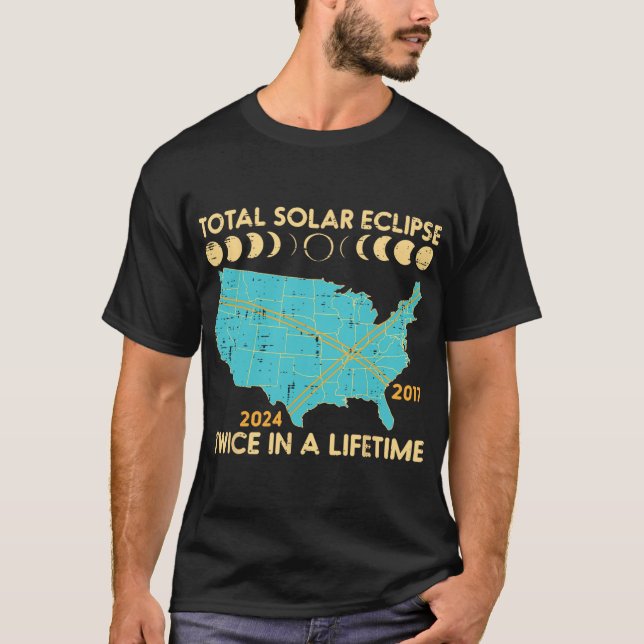 Total Solar Eclipse 2017 2024 Manar W T Shirt (Framsida)