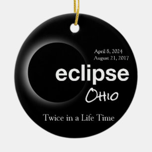 Total Solar Eclipse 2017 2024 - Ohio Julgransprydnad Keramik