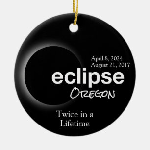 Total Solar Eclipse 2017 2024 - Oregon Julgransprydnad Keramik