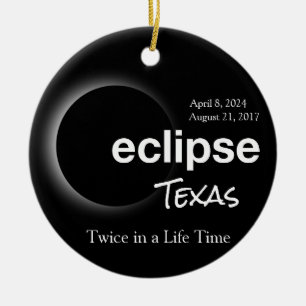 Total Solar Eclipse 2017 2024 - Texas Julgransprydnad Keramik