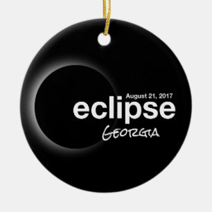 Total Solar Eclipse 2017 - Georgien Julgransprydnad Keramik