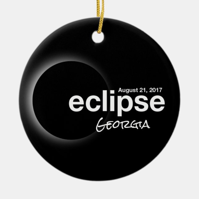 Total Solar Eclipse 2017 - Georgien Julgransprydnad Keramik (Framsidan)