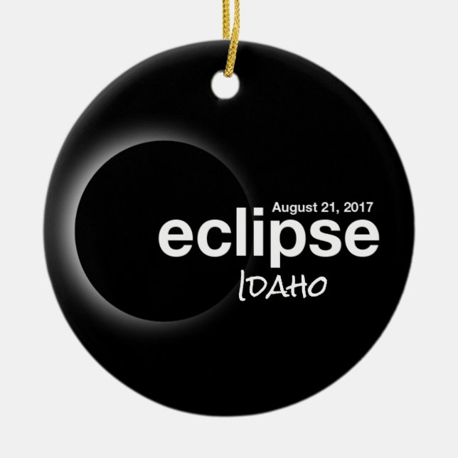 Total Solar Eclipse 2017 - Idaho Julgransprydnad Keramik (Framsidan)