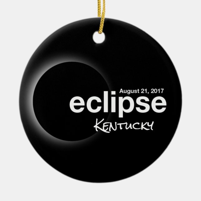 Total Solar Eclipse 2017 - Kentucky Julgransprydnad Keramik (Framsidan)