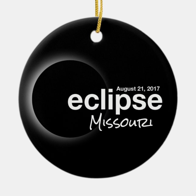 Total Solar Eclipse 2017 - Missouri Julgransprydnad Keramik (Framsidan)