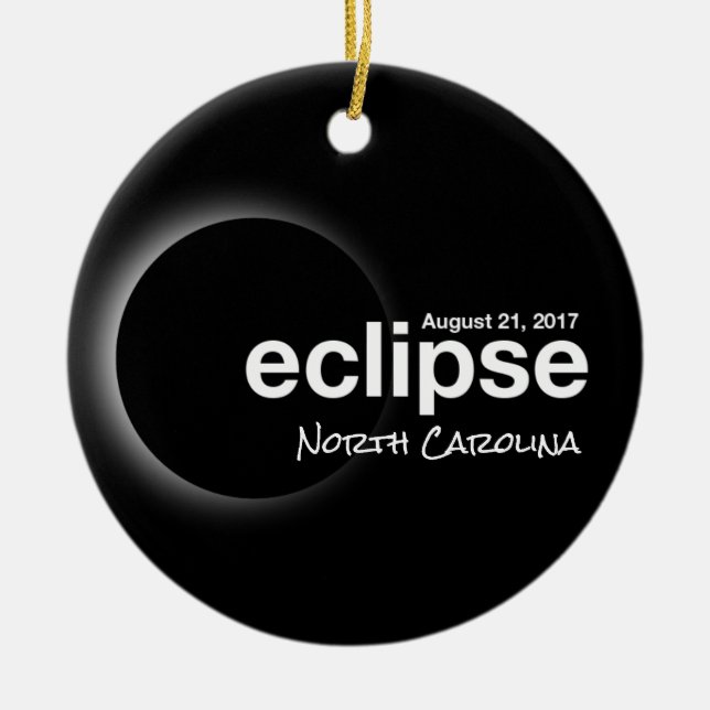 Total Solar Eclipse 2017 - North Carolina Julgransprydnad Keramik (Framsidan)