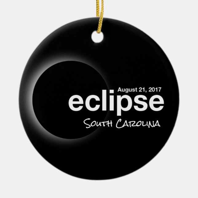 Total Solar Eclipse 2017 - South Carolina Julgransprydnad Keramik (Framsidan)