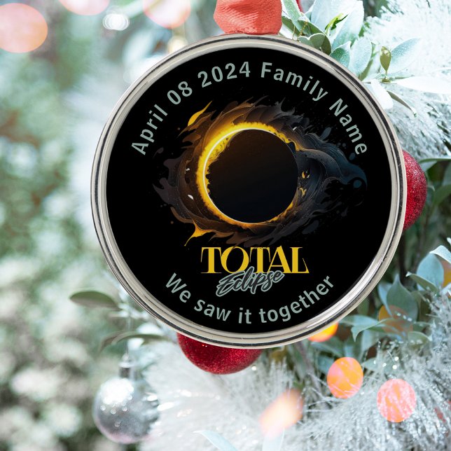 Total Solar Eclipse 2024 April 8 Keepsaké Gift Julgransprydnad Metall (Skapare uppladdad)