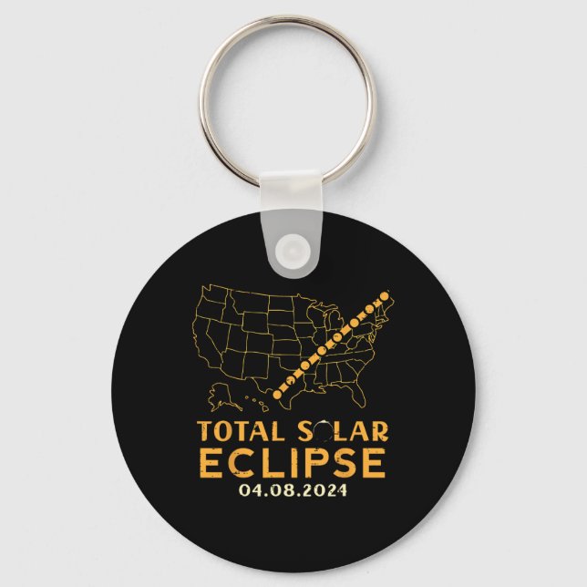 Total Solar Eclipse 2024 April 8 Manar Women Kids Nyckelring (Framsida)