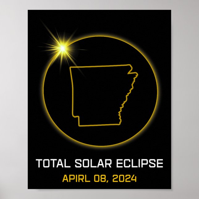 Total Solar Eclipse 2024 Arkansas Totalit Poster (Framsidan)