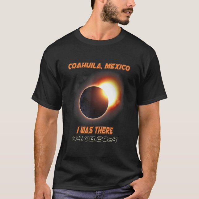 Total Solar Eclipse 2024 Coahuila Mexico T Shirt (Framsida)