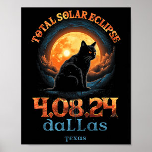 Total Solar Eclipse 2024 Dallas Texas Poster