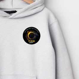 Total Solar Eclipse 2024 Din stadsstat svart Knapp