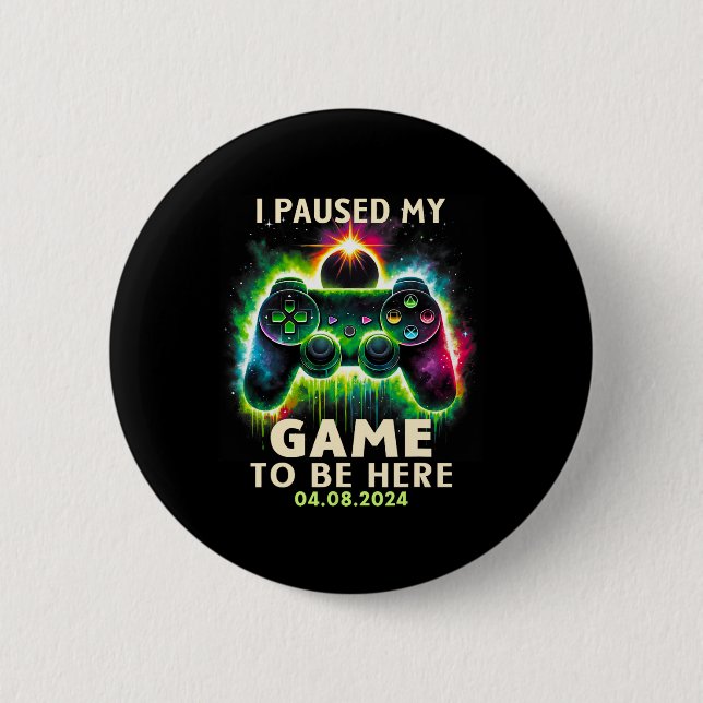 Total Solar Eclipse 2024 Gamer jag pausade mitt sp Knapp (Framsida)
