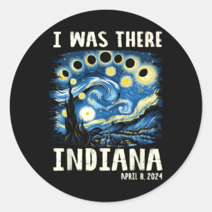 Total Solar Eclipse 2024 Indiana - Starry Night Pa Runt Klistermärke