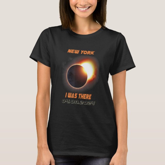 Total Solar Eclipse 2024 New York T Shirt (Framsida)
