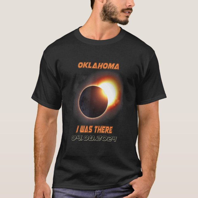 Total Solar Eclipse 2024 Oklahoma 1 T Shirt (Framsida)
